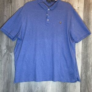 Polo Ralph Lauren Men’s XL Classic Fit Blue Heather Polo Shirt Short Sleeve